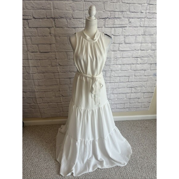 Anne Klein Dresses & Skirts - Ann Klein Women’s NWT Crinkled Tiered Belted Summer Party Maxi Dress Size 6